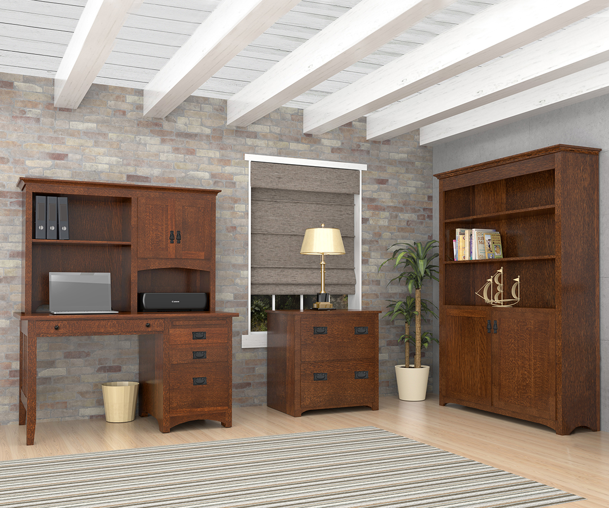 Mission Corner Desk & Hutch - Image 5